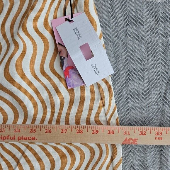 Future Collective Women's Jeans Size 26 Slim Straight Cream/Yellow Alani Noelle - Picture 14 of 16